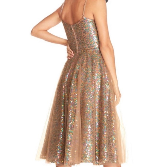 Dress the Population New EnsleySequined Dress Tulle Midi cocktail - Picture 3 of 3